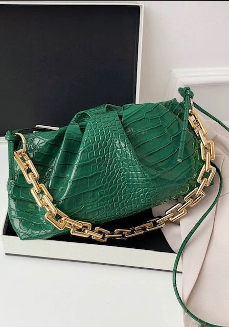 CROC LUXE BAG (GREEN)